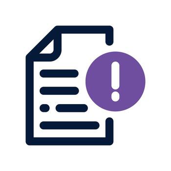 file alert icon. dual tone icon for your website, mobile, presentation, and logo design. vector