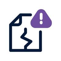 document damage icon. dual tone icon for your website, mobile, presentation, and logo design. vector