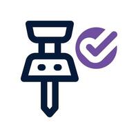 push pin icon. dual tone icon for your website, mobile, presentation, and logo design. vector