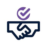 hand agreement icon. dual tone icon for your website, mobile, presentation, and logo design. vector