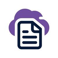 document cloud icon. dual tone icon for your website, mobile, presentation, and logo design. vector