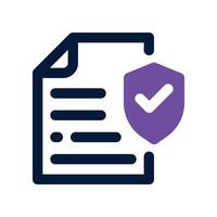 document protection icon. dual tone icon for your website, mobile, presentation, and logo design. vector