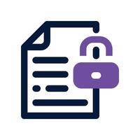 document lock icon. dual tone icon for your website, mobile, presentation, and logo design. vector