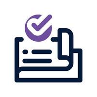 cheque icon. dual tone icon for your website, mobile, presentation, and logo design. vector