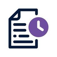 document time icon. dual tone icon for your website, mobile, presentation, and logo design. vector