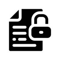 document lock icon. glyph icon for your website, mobile, presentation, and logo design. vector