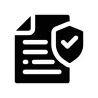 document protection icon. glyph icon for your website, mobile, presentation, and logo design. vector
