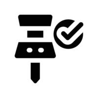 push pin icon. glyph icon for your website, mobile, presentation, and logo design. vector