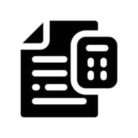 document calculation icon. glyph icon for your website, mobile, presentation, and logo design. vector