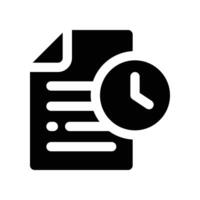 document time icon. glyph icon for your website, mobile, presentation, and logo design. vector