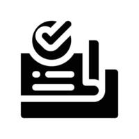 cheque icon. glyph icon for your website, mobile, presentation, and logo design. vector