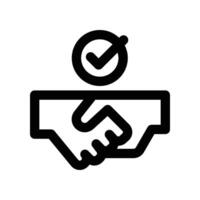 hand agreement icon. line icon for your website, mobile, presentation, and logo design. vector