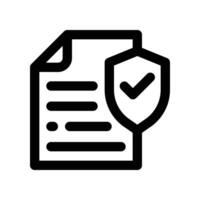document protection icon. line icon for your website, mobile, presentation, and logo design. vector