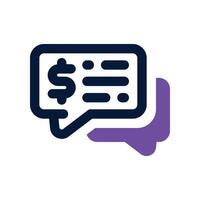 money talk icon. dual tone icon for your website, mobile, presentation, and logo design. vector