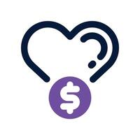donation icon. dual tone icon for your website, mobile, presentation, and logo design. vector