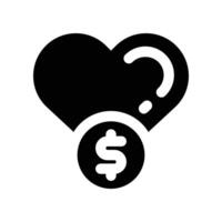 donation icon. glyph icon for your website, mobile, presentation, and logo design. vector