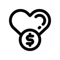 donation icon. line icon for your website, mobile, presentation, and logo design. vector