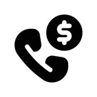 phone call icon. glyph icon for your website, mobile, presentation, and logo design. vector