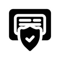 shield icon. glyph icon for your website, mobile, presentation, and logo design. vector