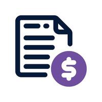 bill icon. dual tone icon for your website, mobile, presentation, and logo design. vector