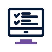 monitor icon. dual tone icon for your website, mobile, presentation, and logo design. vector