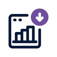 decrease icon. dual tone icon for your website, mobile, presentation, and logo design. vector