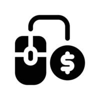 mouse icon. glyph icon for your website, mobile, presentation, and logo design. vector