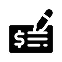 cheque icon. glyph icon for your website, mobile, presentation, and logo design. vector