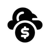 cloud data icon. glyph icon for your website, mobile, presentation, and logo design. vector