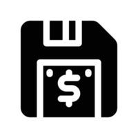 floppy disk icon. glyph icon for your website, mobile, presentation, and logo design. vector