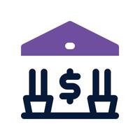 bank icon. dual tone icon for your website, mobile, presentation, and logo design. vector