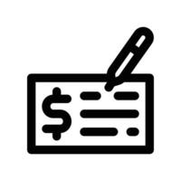 cheque icon. line icon for your website, mobile, presentation, and logo design. vector
