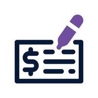 cheque icon. dual tone icon for your website, mobile, presentation, and logo design. vector