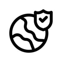 earth protection icon. line icon for your website, mobile, presentation, and logo design. vector