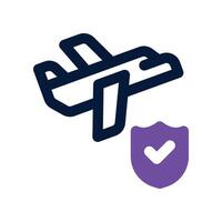 airplane insurance icon. dual tone icon for your website, mobile, presentation, and logo design. vector