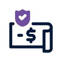 financial insurance icon. dual tone icon for your website, mobile, presentation, and logo design. vector