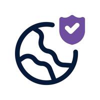 earth protection icon. dual tone icon for your website, mobile, presentation, and logo design. vector