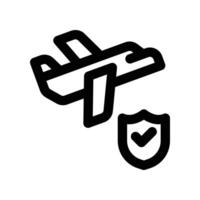 airplane insurance icon. line icon for your website, mobile, presentation, and logo design. vector