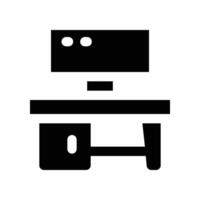 desk icon. glyph icon for your website, mobile, presentation, and logo design. vector