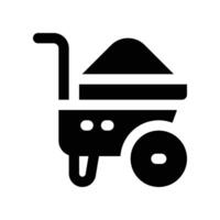 wheelbarrow icon. glyph icon for your website, mobile, presentation, and logo design. vector
