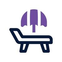 beach chair icon. dual tone icon for your website, mobile, presentation, and logo design. vector