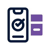 mobile payment icon. dual tone icon for your website, mobile, presentation, and logo design. vector