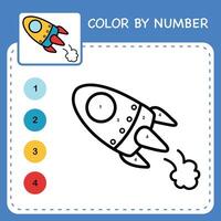 Color by number worksheet for kids learning numbers by coloring vector