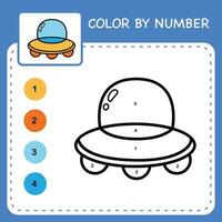 Color by number worksheet for kids learning numbers by coloring vector