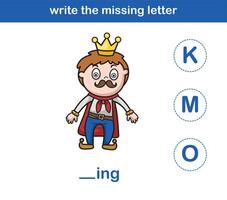 write the missing letter,illustration, vector