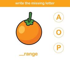 write the missing letter,illustration, vector