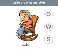 write the missing letter,illustration, vector