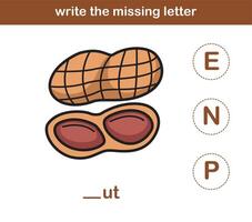 write the missing letter,illustration, vector