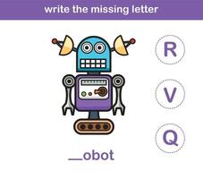 write the missing letter,illustration, vector