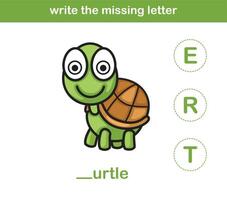 write the missing letter,illustration, vector